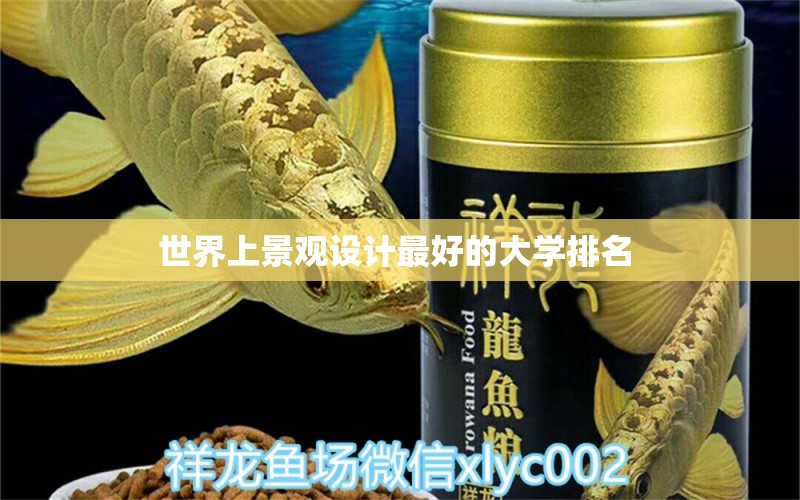 世界上景观设计最好的大学排名 