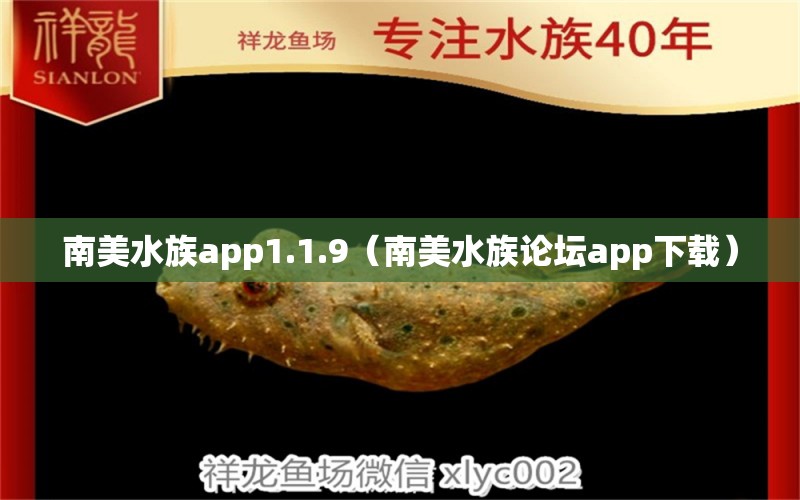 南美水族app1.1.9（南美水族论坛app下载） 广州观赏鱼批发市场