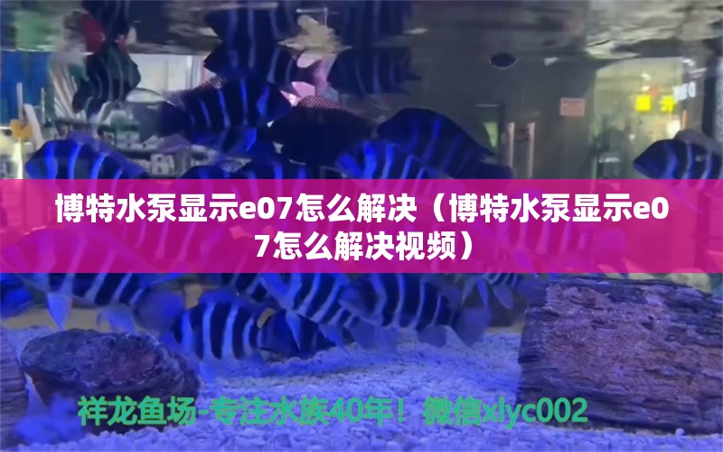 博特水泵显示e07怎么解决（博特水泵显示e07怎么解决视频）