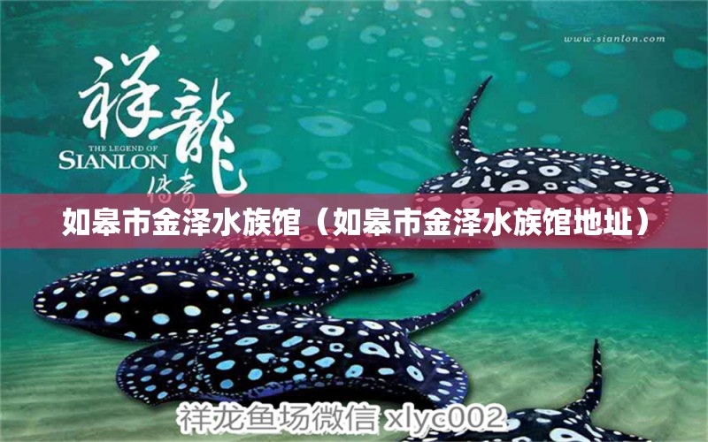 如皋市金泽水族馆（如皋市金泽水族馆地址） 全国水族馆企业名录