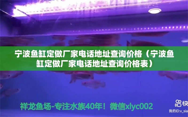 宁波鱼缸定做厂家电话地址查询价格（宁波鱼缸定做厂家电话地址查询价格表） 观赏鱼市场（混养鱼）