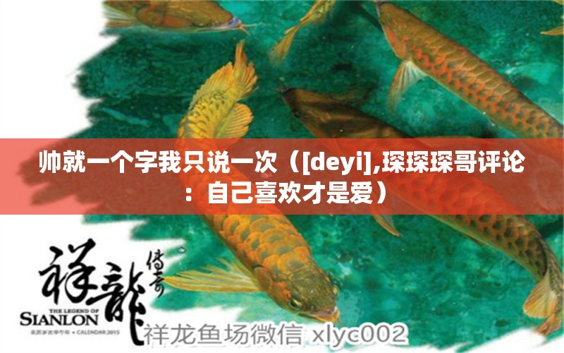 帅就一个字我只说一次（[deyi],琛琛琛哥评论：自己喜欢才是爱） 观赏鱼论坛 第2张