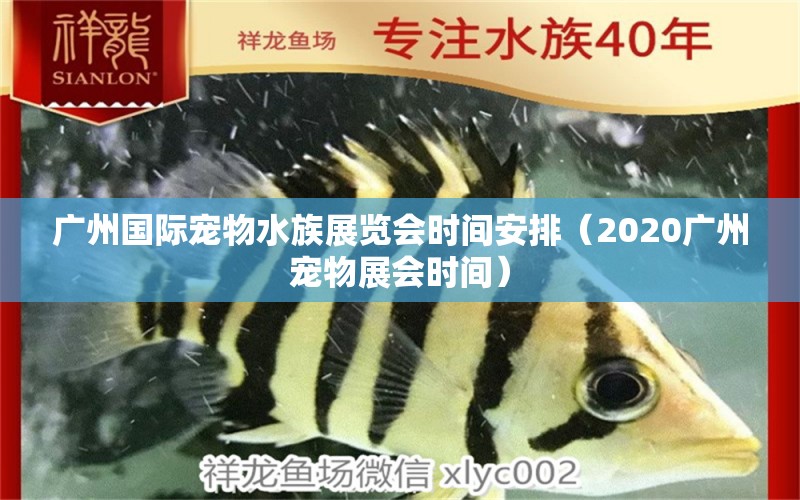 广州国际宠物水族展览会时间安排（2020广州宠物展会时间）