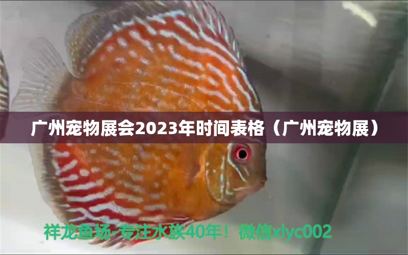 广州宠物展会2023年时间表格（广州宠物展） 观赏鱼