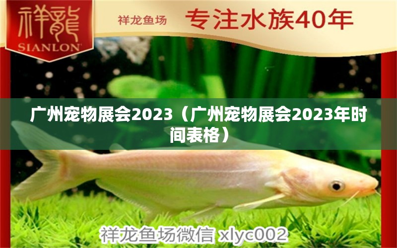 广州宠物展会2023（广州宠物展会2023年时间表格）