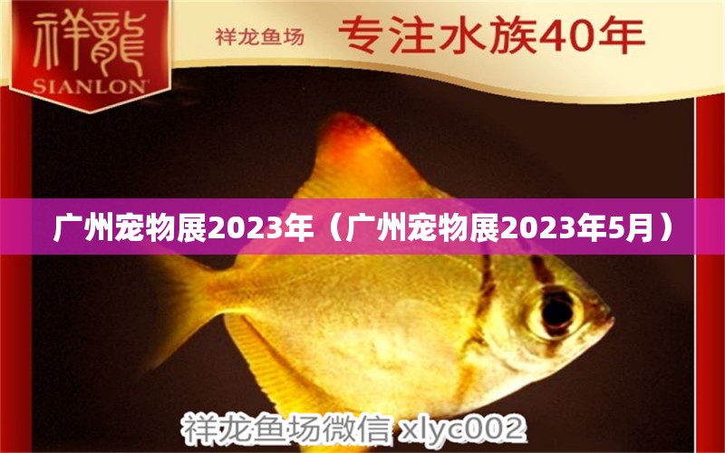 广州宠物展2023年（广州宠物展2023年5月） 广州水族批发市场