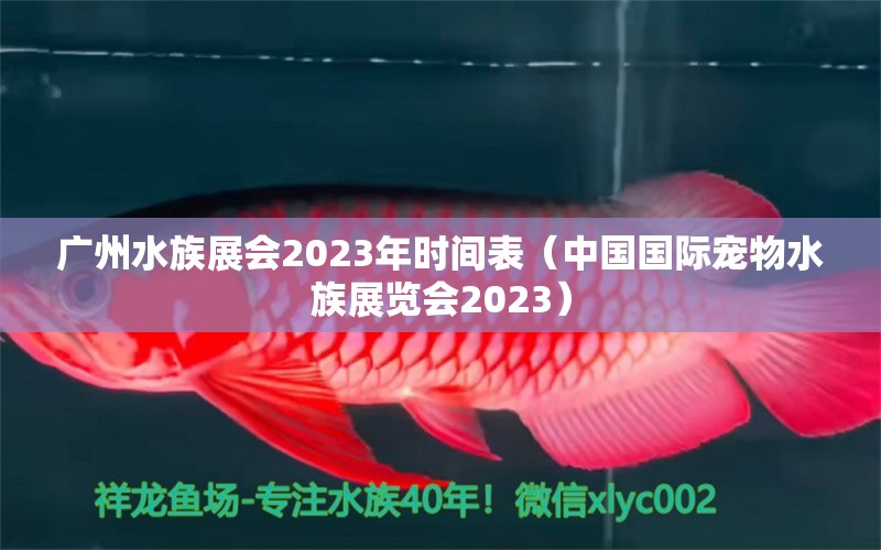 广州水族展会2023年时间表（中国国际宠物水族展览会2023）