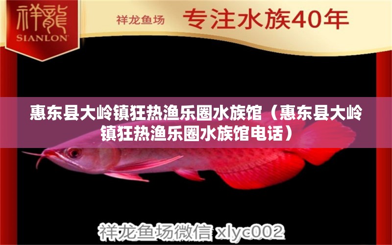 惠东县大岭镇狂热渔乐圈水族馆（惠东县大岭镇狂热渔乐圈水族馆电话） 全国水族馆企业名录