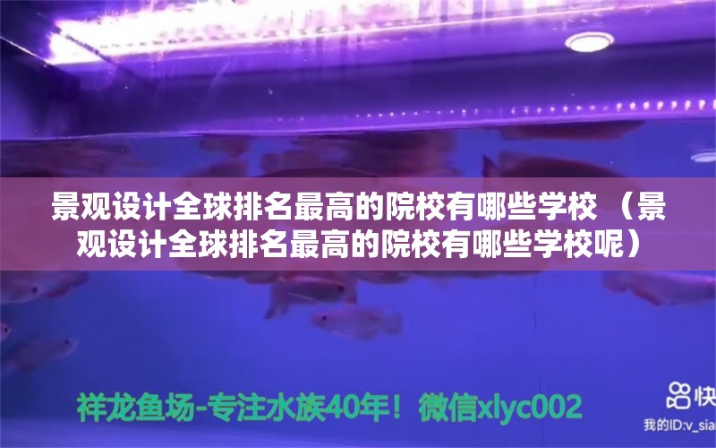 景观设计全球排名最高的院校有哪些学校 （景观设计全球排名最高的院校有哪些学校呢）