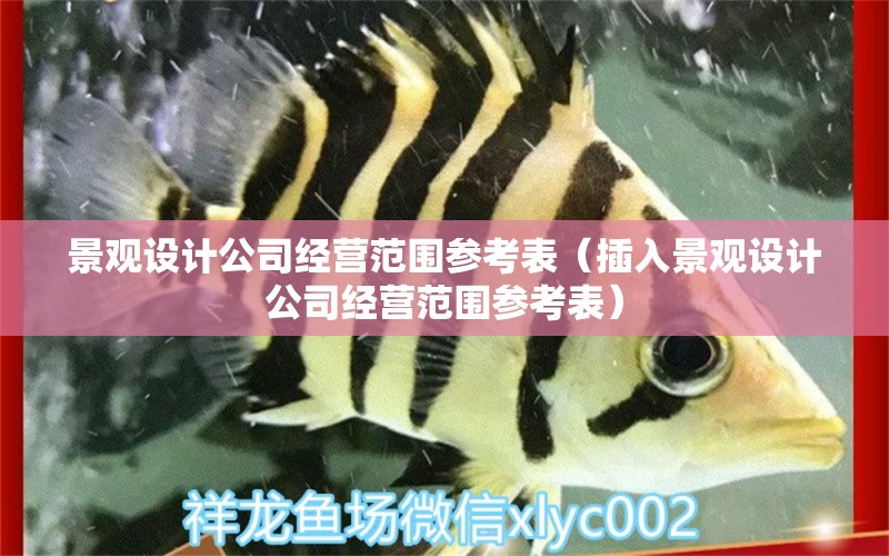 景观设计公司经营范围参考表（插入景观设计公司经营范围参考表）