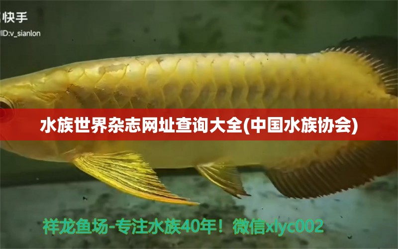 水族世界杂志网址查询大全(中国水族协会)