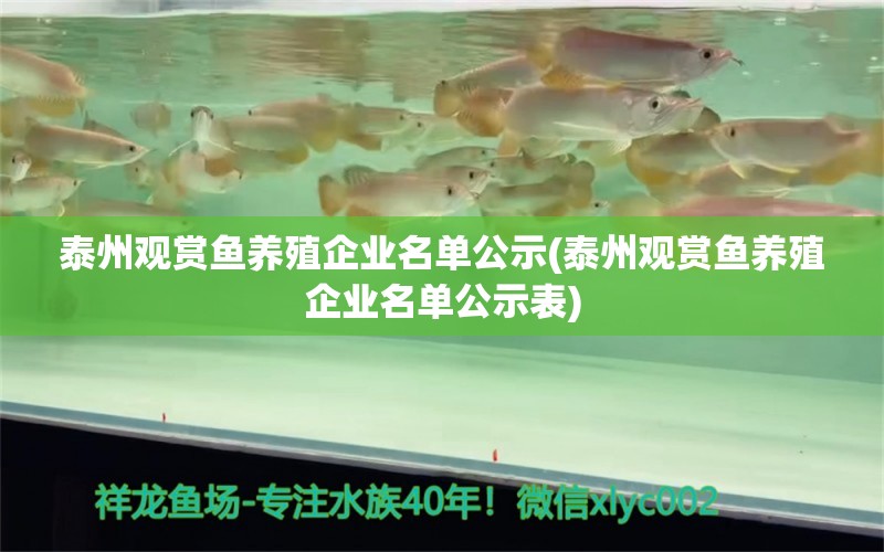 泰州观赏鱼养殖企业名单公示(泰州观赏鱼养殖企业名单公示表) 高背金龙鱼