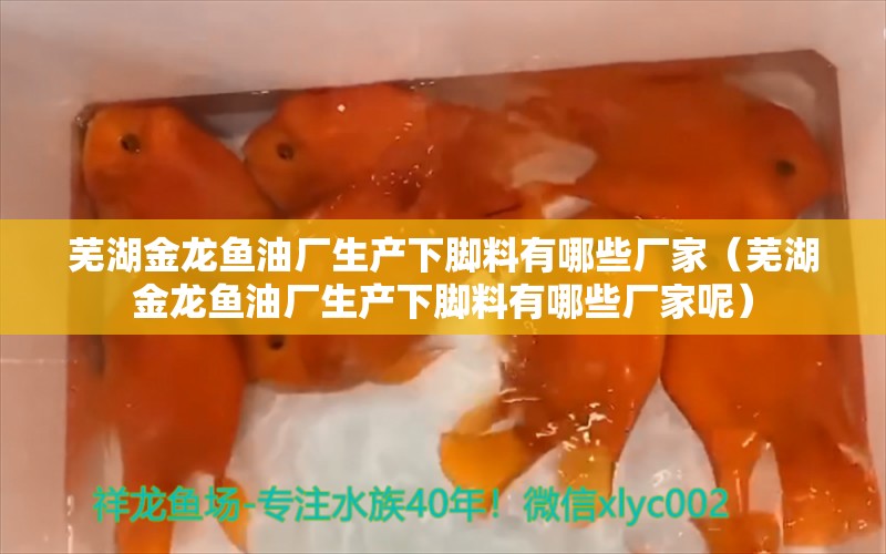 芜湖金龙鱼油厂生产下脚料有哪些厂家（芜湖金龙鱼油厂生产下脚料有哪些厂家呢）