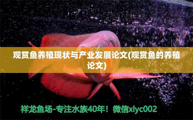 观赏鱼养殖现状与产业发展论文(观赏鱼的养殖论文) 冲氧泵