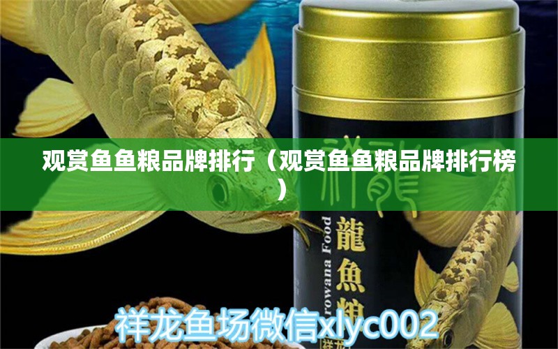 观赏鱼鱼粮品牌排行（观赏鱼鱼粮品牌排行榜） 祥龙水族医院