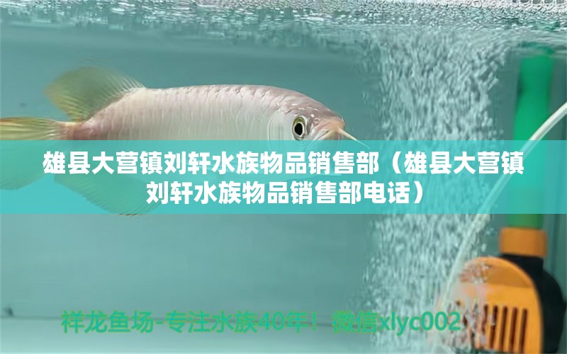 雄县大营镇刘轩水族物品销售部（雄县大营镇刘轩水族物品销售部电话）