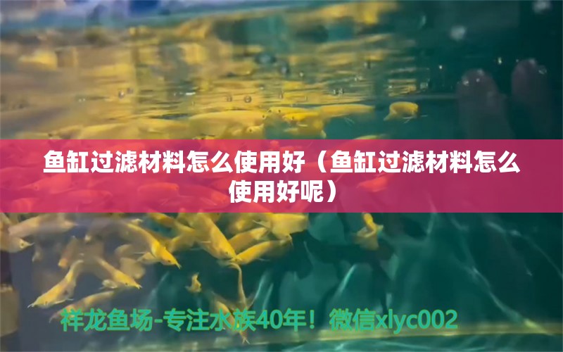 鱼缸过滤材料怎么使用好（鱼缸过滤材料怎么使用好呢） 量子养鱼技术