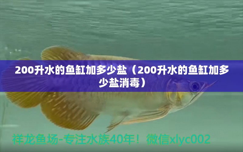 200升水的鱼缸加多少盐（200升水的鱼缸加多少盐消毒） 其他品牌鱼缸