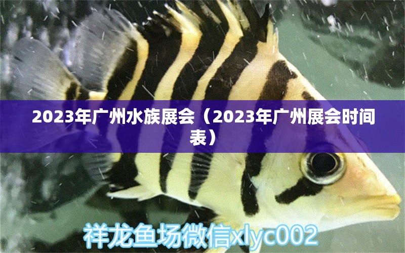 2023年广州水族展会（2023年广州展会时间表）