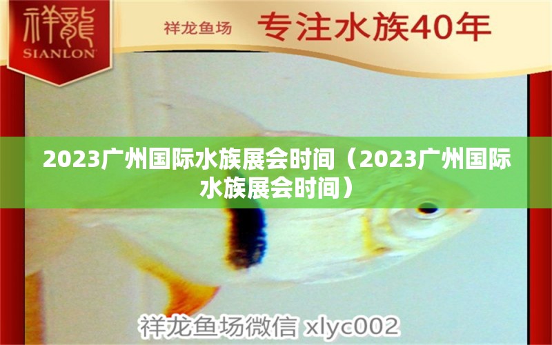 2023广州国际水族展会时间（2023广州国际水族展会时间）