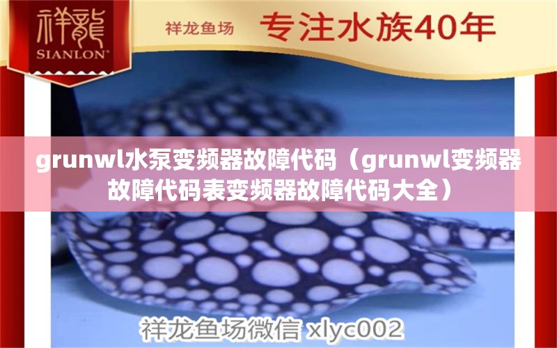 grunwl水泵变频器故障代码（grunwl变频器故障代码表变频器故障代码大全）