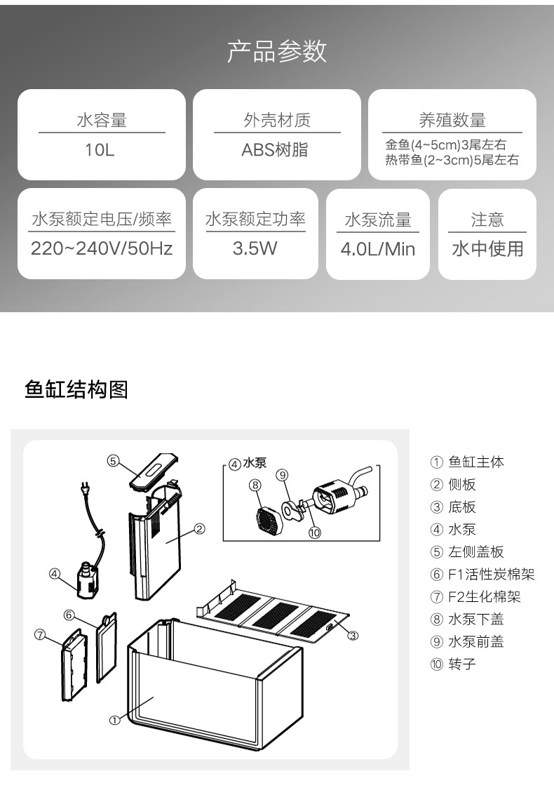 百因美鱼缸水族箱懒人免换水生态水草小鱼缸办公室造景玻璃客厅家用小型桌面迷你金鱼缸 鱼缸/水族箱 第119张