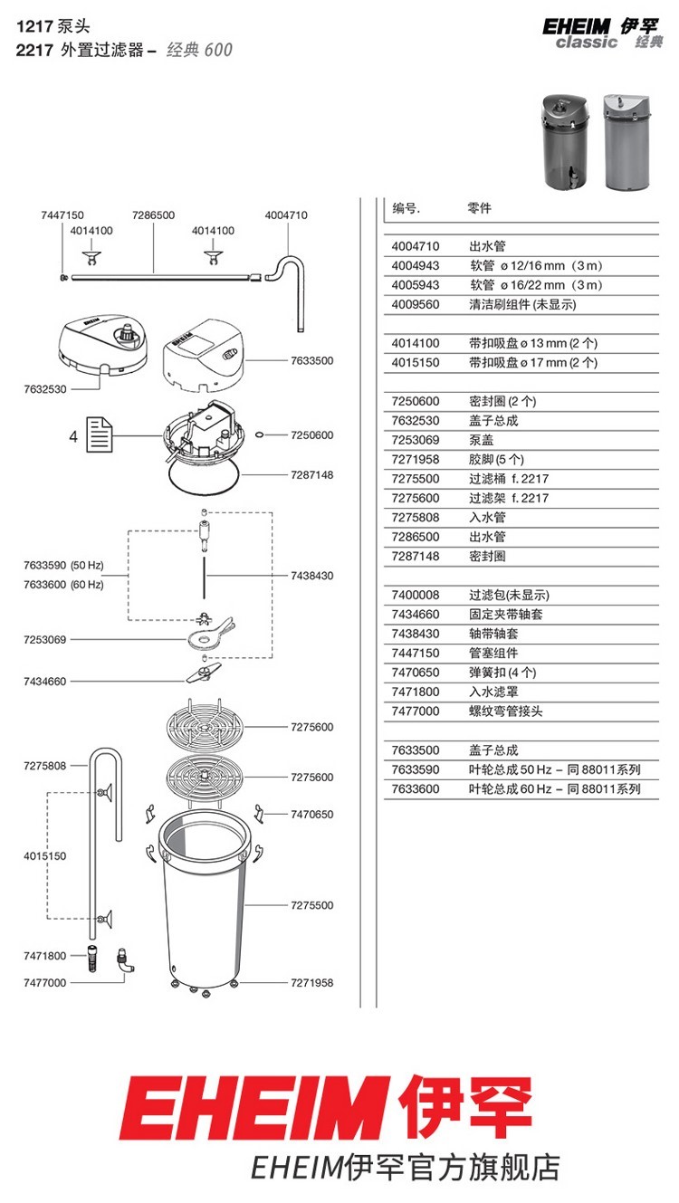 德国伊罕EHEIM经典国际滤材版系列配件(2211221322152217) 伊罕水族 第13张