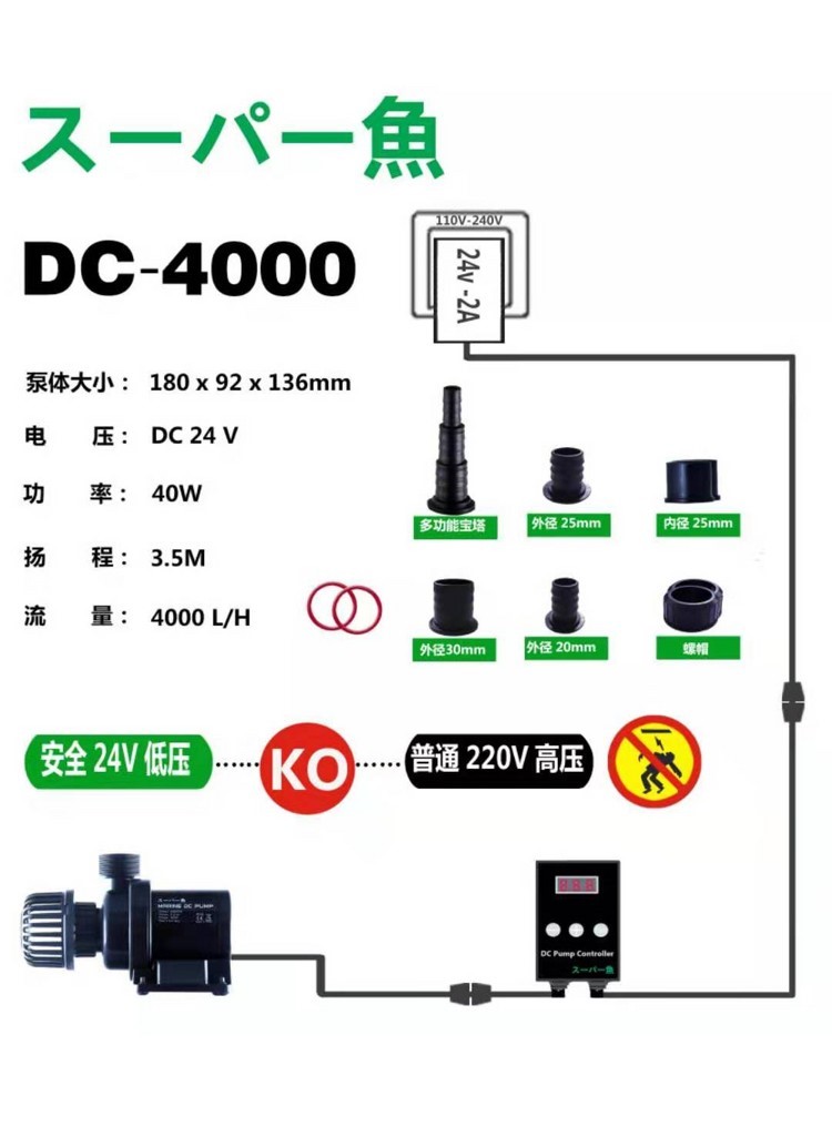 酷鱼DC鱼缸变频水泵潜水泵超静音抽水泵鱼池水族箱循环过滤泵新款 鱼缸/水族箱 第34张