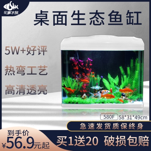 SEASTAR海星生态小鱼缸客厅小型鱼缸水族箱创意鱼缸迷你玻璃桌面家用金鱼缸懒人造景LED灯 鱼缸/水族箱 第27张