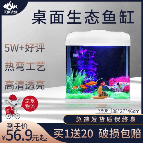 SEASTAR海星生态小鱼缸客厅小型鱼缸水族箱创意鱼缸迷你玻璃桌面家用金鱼缸懒人造景LED灯 鱼缸/水族箱 第20张