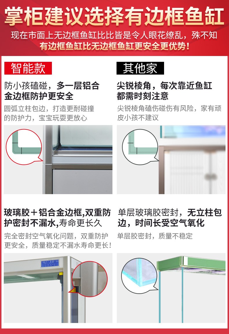 （免费入户安装破损包赔）全新升级森森超白鱼缸大型鱼缸水族箱中型生态鱼缸底滤金鱼缸 鱼缸/水族箱 第35张