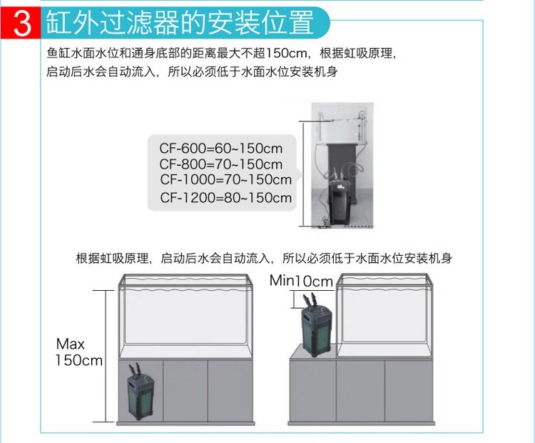 创星过滤桶CF800前置鱼缸过滤器外置过滤桶静音鱼缸水族箱机头 鱼缸/水族箱 第64张