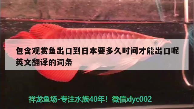 包含观赏鱼出口到日本要多久时间才能出口呢英文翻译的词条 观赏鱼进出口