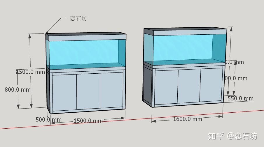 1.2米鱼缸标准尺寸图：1.2米鱼缸尺寸图 鱼缸百科 第3张