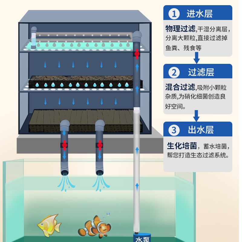 超市鱼缸水循环示意图：超市鱼缸水循环系统的日常维护鱼缸水循环系统的方法 鱼缸百科 第2张