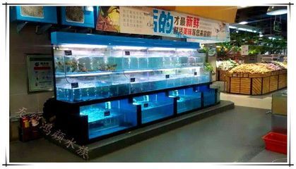 超市鱼缸金屹：威海金屹海鲜池制冷机一体海鲜缸贝类池商用饭店酒店超市水产卖鱼鱼缸 鱼缸百科 第1张