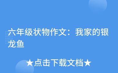 我家的龙鱼作文400字：13]，以下是对“我家的龙鱼”主题的主题的作文： 龙鱼百科 第2张