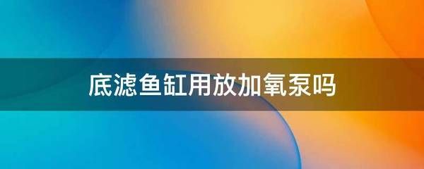 底滤鱼缸怎么制作加氧泵（底滤鱼缸是否需要加氧气泵） 鱼缸百科 第3张