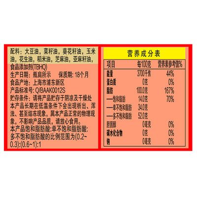 金龙鱼葵花籽油成分表【金龙鱼葵花籽油】 龙鱼百科 第5张