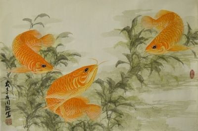 名家画金龙鱼（名家画金龙鱼作品赏析：吴雨旺画风的现代性体现） 龙鱼百科 第1张