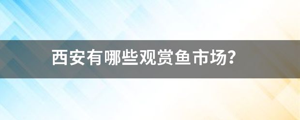 西安观赏鱼批发市场：西安西安观赏鱼批发市场(市场 全国观赏鱼市场 第5张