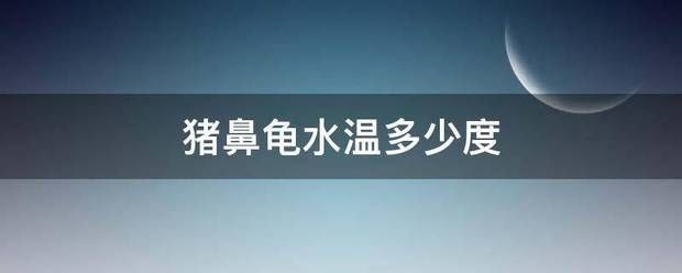 猪鼻龟需要多少温度的水：猪鼻龟水温多少合适水温多少度适合猪鼻龟冬眠期如何管理 猪鼻龟百科 第7张