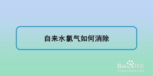 如何快速去除自来水氯气：如何快速去除自来水中氯气 其他宠物 第4张