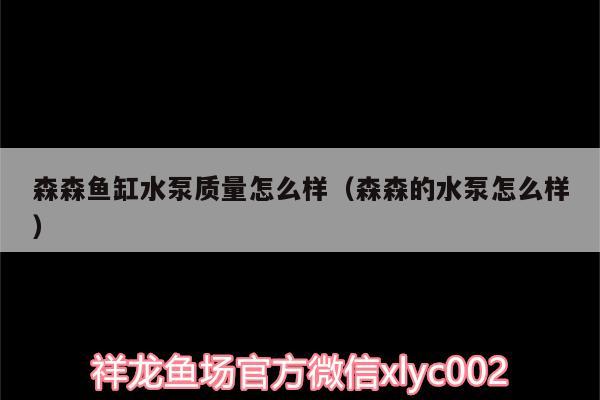 森森鱼缸水泵质量怎么样（森森的水泵怎么样） 鱼缸水泵 第3张