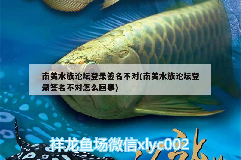 南美水族论坛登录签名不对(南美水族论坛登录签名不对怎么回事)