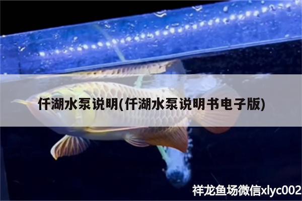 仟湖水泵说明(仟湖水泵说明书电子版)