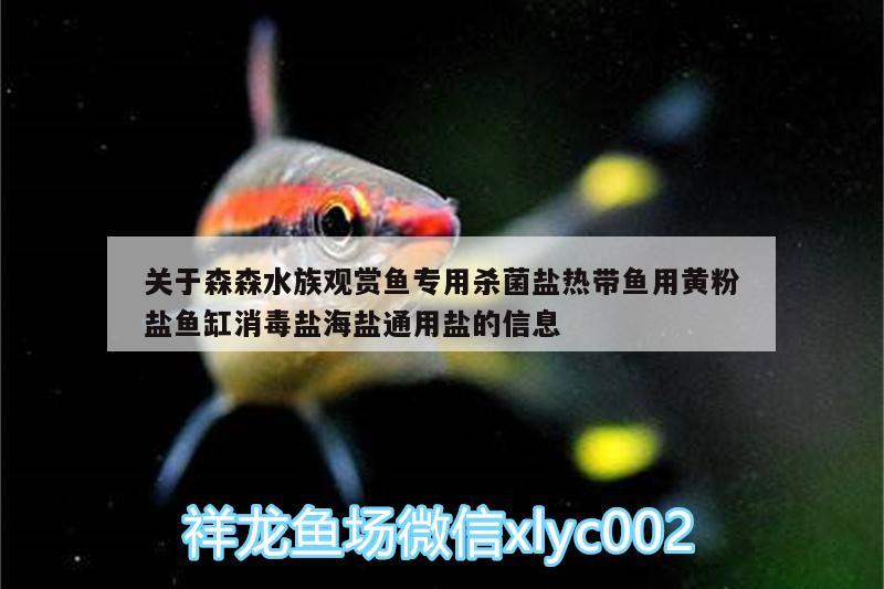 关于森森水族观赏鱼专用杀菌盐热带鱼用黄粉盐鱼缸消毒盐海盐通用盐的信息