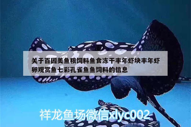 关于百因美鱼粮饲料鱼食冻干丰年虾块丰年虾卵观赏鱼七彩孔雀鱼鱼饲料的信息