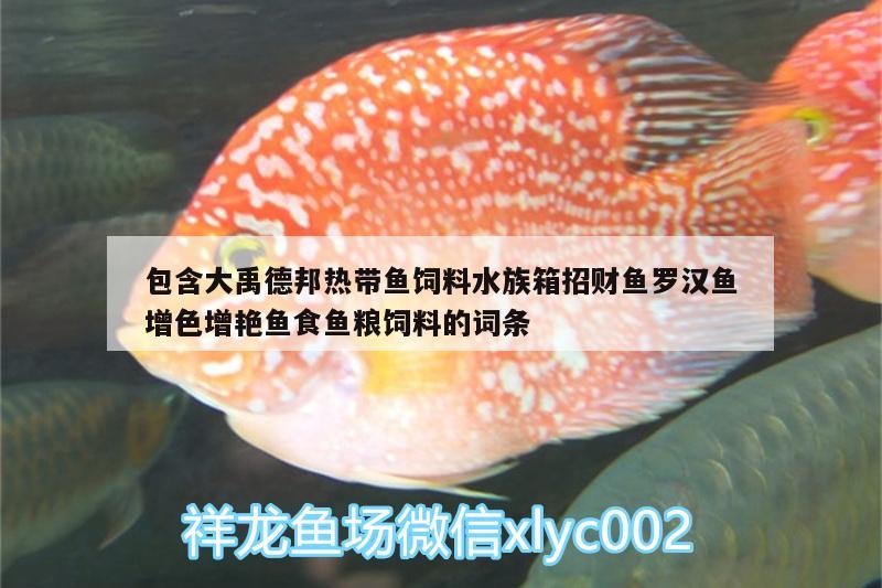 包含大禹德邦热带鱼饲料水族箱招财鱼罗汉鱼增色增艳鱼食鱼粮饲料的词条