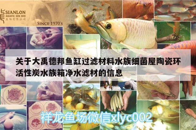 关于大禹德邦鱼缸过滤材料水族细菌屋陶瓷环活性炭水族箱净水滤材的信息 鱼缸/水族箱